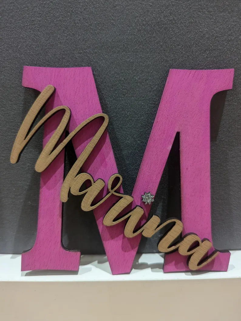 Personalised Wooden Name & Letter